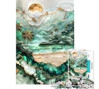 Puzzle da 1000 pezzi per adolescenti Lagoon del Mare di Giada Kintsugi giochi rilassanti analisi e logica regalo di compleanno e unico (dimensioni 38x52cm)