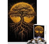 Puzzle da 1000 pezzi per adolescenti "L'Albero della Vita d'Oro" gioco interattivo sfida impegnativa giocattolo educativo per migliorare l'amore tra le coppie (38x52cm)