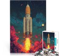 Puzzle da 1000 pezzi per adolescenti Lancio di razzi nello spazio Divertimento in famiglia Migliorare l'amore tra le coppie 52x38cm