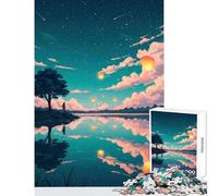 Puzzle da 1000 pezzi per adolescenti Lanterne notturne del lago Giocattoli antistress Regali per donne Uomini Gioco educativo Sfida educativa Dimensioni 50x75cm
