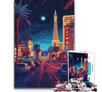 Puzzle da 1000 pezzi per adolescenti Las Vegas Night Decorazione perfetta Gioco per famiglie per bambini dai 14 anni in su 38x26cm