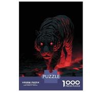 Puzzle Da 1000 Pezzi Per Adolescenti Lava Tiger with Red Glowing Eyes Puzzle Fai Da Te Giocattoli Regalo Di Compleanno Regali Di Natale Regalo Di Compleanno 52x38cm/1000pcs
