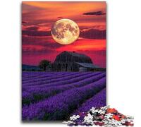 Puzzle da 1000 pezzi per adolescenti Lavanda sotto la luna, puzzle per adolescenti, regalo di compleanno, regali, arte murale per età 14 anni in su (26x38cm)