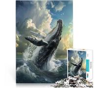 Puzzle da 1000 pezzi per adolescenti Le balene saltano Antistress Vacanza in patria Uccidere il tempo Adatto per la decorazione del desktop 75x50cm