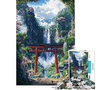 Puzzle da 1000 pezzi per adolescenti "Le Sacre Cascate del Santuario Nascosto" gioco rompicapo regalo di compleanno unico per compleanno e Natale (dimensioni 38x26cm)