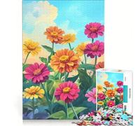 Puzzle da 1000 pezzi per adolescenti "Le zinnie ritornano" gioco educativo regalo di compleanno collezione d'artista belle arti 38x26cm