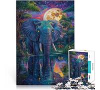 Puzzle da 1000 pezzi per adolescenti L'elefante, il re della foresta Giocattoli da gioco Decorazione murale Regali unici per compleanno e Natale 75x50cm