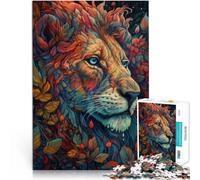 Puzzle da 1000 pezzi per adolescenti Leone astratto per il giocattolo di sfida del gioco educativo Migliorare l'amore tra le coppie 38x26cm