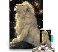 Puzzle da 1000 pezzi per adolescenti Leone bianco sotto le stelle Gioco educativo per famiglie perché è ideale come regalo per tutta la famiglia 50x70cm