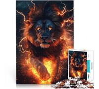 Puzzle da 1000 pezzi per adolescenti Leone di fuoco Giocattolo educativo intellettuale decomprimente Regalo di compleanno, regali, arte murale 75x50cm
