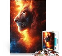 Puzzle da 1000 pezzi per adolescenti Leone di fuoco nello spazio Giocattolo educativo per l'apprendimento Regalo di opere d'arte 52x38cm