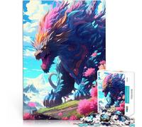 Puzzle da 1000 pezzi per adolescenti Leone Drago Gigante Antistress Vacanza in patria Uccidere il tempo con poster abbinato e foglio di quiz 52x38cm