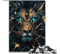 Puzzle da 1000 pezzi per adolescenti, Leone nero e oro, per 14+ anni, gioco impegnativo come regalo per tutta la famiglia e gli amici (dimensioni 26x38cm)