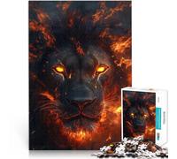 Puzzle da 1000 pezzi per adolescenti leone nero selvaggio Per il divertimento in famiglia con pezzi completamente interconnessi di forma casuale 75x50cm
