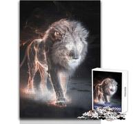 Puzzle da 1000 pezzi per adolescenti, leone radioso, ruggito, rilassante, per il tempo libero, preciso, ad incastro, giocattolo di precisione, dimensioni 50x75cm