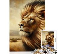 Puzzle da 1000 pezzi per adolescenti,leone selvaggio dipinto a olio,giocattoli fai da te,regalo di compleanno,giochi per famiglie,con pezzi completamente interconnessi di forma casuale,38x52cm