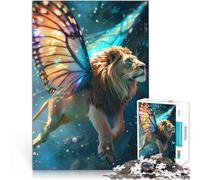 Puzzle da 1000 pezzi per adolescenti Leone volante con le ali Vacanza a casa: uccidere il tempo Decorazioni e regali unici per la casa 52x38cm