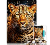 Puzzle da 1000 pezzi per adolescenti, leopardo africano, aiuta il cervello a esercitare i giocattoli avvincenti per coltivare la pazienza, collezione di artisti, belle arti (75x50cm)
