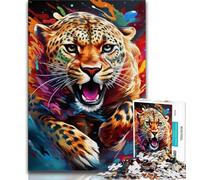 Puzzle da 1000 pezzi per adolescenti, leopardo africano, giocattoli educativi per l'apprendimento, giochi per famiglie, regali e compleanni unici (75x50cm)