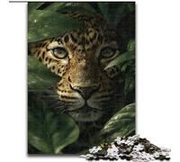 Puzzle da 1000 pezzi per adolescenti, leopardo della giungla, analisi e logica con pezzi completamente interconnessi di forma casuale, per bambini dai 14 anni in su (dimensioni 50x75cm)