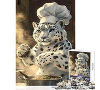 Puzzle da 1000 pezzi per adolescenti leopardo delle nevi giocattolo da chef decorazione da parete regali di Babbo Natale segreto gioco impossibile decompressione intellettuale dimensioni 50x75cm