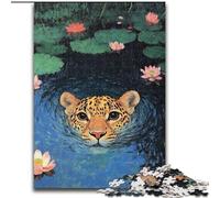 Puzzle da 1000 pezzi per adolescenti Leopardo in acqua, giochi, giocattoli, regali unici per compleanni e regali per bambini dai 14 anni in su (dimensioni 50x75cm)