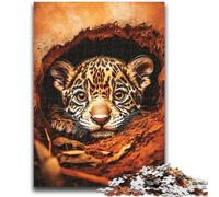 Puzzle da 1000 pezzi per adolescenti Leopardo nella grotta per ragazzi dai 14 anni in su Sfida educativa Attività divertenti a casa, regali di compleanno, regali di viaggio 26x38cm
