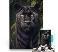 Puzzle da 1000 pezzi per adolescenti leopardo nero Difficile da completare ma divertente e umoristico Adatto per la decorazione del desktop 52x38cm