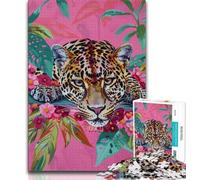 Puzzle da 1000 pezzi per adolescenti, leopardo psichedelico, puzzle da 1000 pezzi, giocattolo educativo antistress, regalo per amici e familiari (dimensioni 75x50cm)
