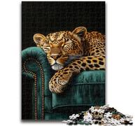 Puzzle da 1000 pezzi per adolescenti Leopardo sul divano, giochi educativi, decorazione per la casa, regalo di compleanno, regali, arte murale 50x75cm