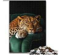 Puzzle da 1000 pezzi per adolescenti Leopardo sul divano, per 14+ anni, gioco impegnativo come regalo per tutta la famiglia e gli amici (dimensioni 50x75cm)
