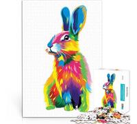 Puzzle da 1000 pezzi per adolescenti Lepre coniglio Giocattoli educativi per l'apprendimento Giochi per famiglie Decorazione d'arte per la casa 75x50cm