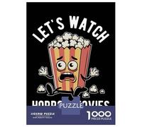 Puzzle Da 1000 Pezzi Per Adolescenti Lets Watch Horror Movies Popcorn Puzzle Per Adulti Gioco Pratico Regali Per Donne Per Compleanno, Natale 38x26cm/1000pcs