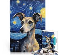 Puzzle da 1000 pezzi per adolescenti Levriero italiano per il giocattolo di sfida del gioco educativo Collezione di artisti, Belle arti 38x26cm