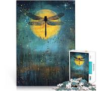 Puzzle da 1000 pezzi per adolescenti Libellula al chiaro di luna Giocattoli da gioco per regalo di famiglia Regalo per i compleanni 38x26cm