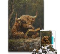 Puzzle da 1000 pezzi per adolescenti, libro sulla natura, mucca delle Highlands, vacanze, regali di compleanno per ragazzi dai 14 anni in su, 38x26cm