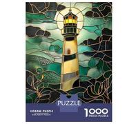 Puzzle Da 1000 Pezzi Per Adolescenti Lighthouse Stained Glass Puzzle Per Adolescenti Giocattoli Antistress Regalo Di Compleanno, Natale 70x50cm/1000pcs