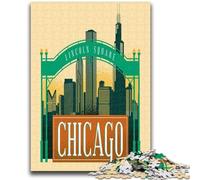 Puzzle da 1000 pezzi per adolescenti Lincoln Square Chicago Puzzle da 1000 pezzi, regalo di compleanno unico e regalo per bambini dai 14 anni in su (50x75cm)