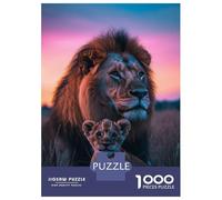 Puzzle Da 1000 Pezzi Per Adolescenti Lion And Cub at Sunset Puzzle Per Adulti Gioco Per Famiglie Corsa Di Velocità Manuale Regali Unici Per Compleanno E Natale 70x50cm/1000pcs