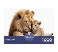 Puzzle Da 1000 Pezzi Per Adolescenti Lion And Cub Puzzle Per Adulti Gioco Per Famiglie Difficile Difficile Unico Compleanno E Regali 70x50cm/1000pcs