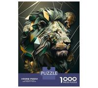 Puzzle Da 1000 Pezzi Per Adolescenti Lion Geometric Abstract Puzzle Giochi Rilassanti Regali Per Donne Regali Di Natale E Compleanno 70x50cm/1000pcs