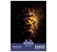 Puzzle Da 1000 Pezzi Per Adolescenti Lion King Portrait with Crown Puzzle Per Adulti Giochi Rilassanti Decorazione Per La Casa Offerta Come Regalo Per Tutta La Famiglia 38x26cm/1000pcs
