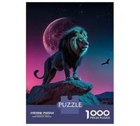 Puzzle Da 1000 Pezzi Per Adolescenti Lion King Under Neon Moon Puzzle Per Adulti Giochi Rilassanti Modelli Da Assemblare Regali Per Amici E Familiari 38x26cm/1000pcs