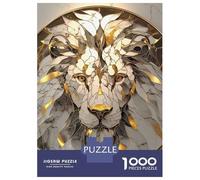 Puzzle Da 1000 Pezzi Per Adolescenti Lion Marble And Gold Art Puzzle Giochi Rilassanti Ma Divertenti E Spiritosi Regalo Di Compleanno, Regali, 52x38cm/1000pcs