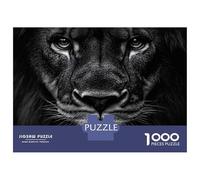 Puzzle Da 1000 Pezzi Per Adolescenti Lion Portrait in Black And White Puzzle Per Adulti Giochi Divertenti Regali Per Donne Per Compleanno, Natale 38x26cm/1000pcs