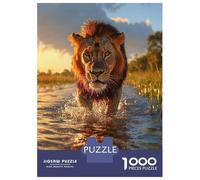 Puzzle Da 1000 Pezzi Per Adolescenti Lion Walking Through Water Puzzle Per Adolescenti Gioco Pratico Migliora La Memoria Regali Per Amici E Familiari 52x38cm/1000pcs