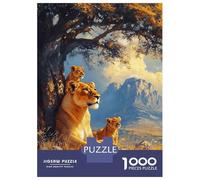 Puzzle Da 1000 Pezzi Per Adolescenti Lioness And Cubs Under A Tree Puzzle Per Adulti Giochi Per Famiglie Regalo Di Compleanno Regali Per Amici E Familiari 52x38cm/1000pcs