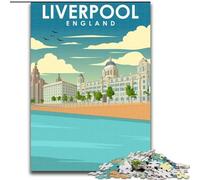 Puzzle da 1000 pezzi per adolescenti Liverpool Inghilterra Arte, per e dai 14 anni in su per gioco educativo sfida giocattolo regalo per compleanni 26x38cm