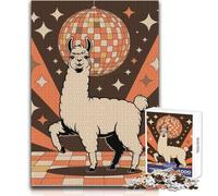 Puzzle da 1000 pezzi per adolescenti Llama Disco Fever Ideale per momenti di relax accoglienti Giocattolo da gioco con fustellatura di precisione Dimensioni 38x26cm