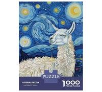 Puzzle Da 1000 Pezzi Per Adolescenti Llama in Starry Night Puzzle Giochi Rilassanti Analisi E Logica Riduzione Dello Stress Regali 70x50cm/1000pcs